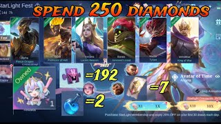 STARLIGHT FEST  SPEND 250 DIAMONDS 😱😳😊 starlight mobilelegends mlbb [upl. by Ttik]