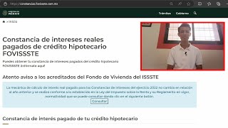 Descarga tu CONSTANCIA de INTERESES del FOVISSSTE Declaración Anual 2024  Tutorial  Fovissste [upl. by Theurer200]