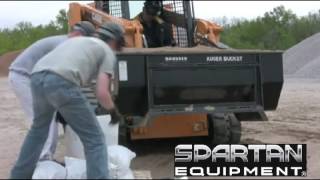 Skid Steer Auger Bucket For Sandbagging From Spartan Equipment [upl. by Crispas924]