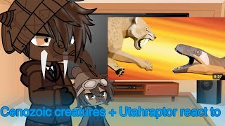 Cenozoic Creatures  Utahraptor react to Utahraptor Vs Smilodon [upl. by Ylurt]