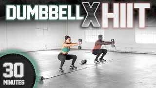 30 Minute FULL BODY Dumbbell HIIT Workout NO JUMPING ADVANCED [upl. by Arvy502]