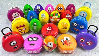 Transforming Numberblocks in Rainbow Eggs Suitcase with CLAY Coloring Satisfying Videos ASMR [upl. by Zoarah]