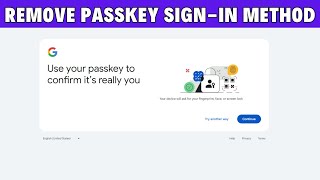 How to remove passkey Signin method from gmail or Google Account [upl. by Lanette]