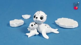 WHITE SEAL  FOCZKA  tutorial polymer clay modelina [upl. by Doowle]