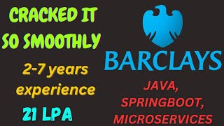 27 Years Interview Experience  Java  Spring Boot  Microservices  SQL  Barclays [upl. by Adnav]