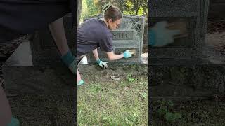 Cleaning this headstone for a follower was extra special headstonecleaning cemetery [upl. by Eentroc501]