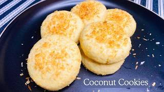 Coconut Cookies Recipe  Easy Coconut Biscuits Recipe With Only 5 Ingredients [upl. by Ogdon]