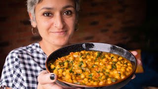 Delicious chickpea spinach curry  Food with Chetna [upl. by Catlaina]