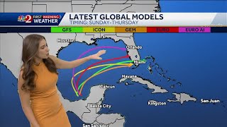 NHC monitoring disturbance in Caribbean as models agree on soggy conditions in Florida [upl. by Netneuq700]