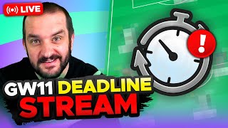 TRANSFERS MADE  FPL DEADLINE STREAM GAMEWEEK 11  Fantasy Premier League Tips 202425 [upl. by Aniale]