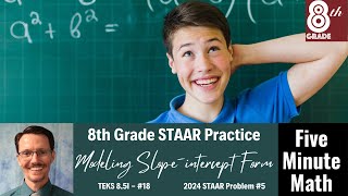 8th Grade STAAR Practice Modeling Slopeintercept Form 85I  18 [upl. by Auoz]