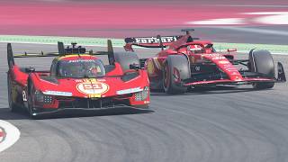 Ferrari SF24 F1 vs Ferrari 499P Le Mans Hypercar at Monza [upl. by Nnylatsyrk]