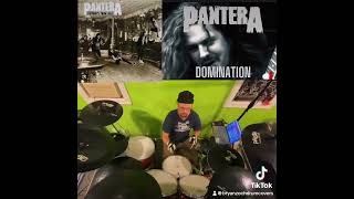 Domination guitar solo part  Pantera  Drum Cover premix raw drums [upl. by Alinoel]