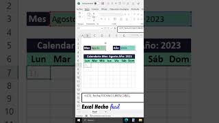 Crea un CALENDARIO Fácilmente con una Fórmula de Excel Shorts [upl. by Naahs]