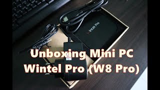 Unboxing Mini PC Wintel Pro W8 Pro Indonesia Intel Atom Cherry Trail Z8300 [upl. by Sicard766]