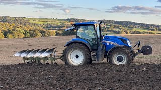 New Holland T6180 Ploughing 2024 [upl. by Asiralc212]