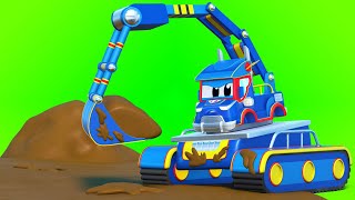 Truck cartoons for kids  The SUPER excavator saves the farm  Super Truck in Car City [upl. by Einaffyt]