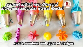 Piping tip and their design  cake decoration Nozzle tips  Nozzle numbers and types of designs [upl. by Gardy]