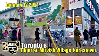 Toronto Bloor St walk around Mirvish Village Koreatown and seeing residential streets Toronto 4k [upl. by Enidlareg]