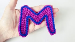 Letra quotMquot a crochet  How to crochet letter M [upl. by Inanak577]