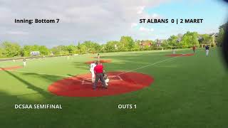 Varsity Baseball vs Maret DCSAA Semifinal [upl. by Collum]