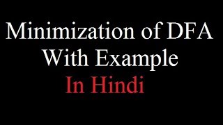 Examples of Minimization of DFA in Hindi Partition Method  TOC  Automata  By Harendra Sharma [upl. by Theresina]