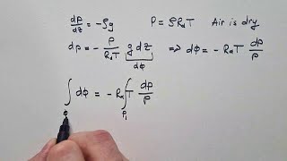 Hypsometric Equation with Geopotential [upl. by Vincenz]