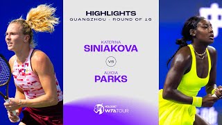 Katerina Siniakova vs Alycia Parks  2024 Guangzhou Round of 16  WTA Match Highlights [upl. by Daven]