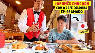 Japonês chocado com o café colonial em Gramado [upl. by Kralc]