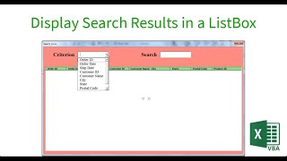 VBA  User Form Search as you Type using TextBox and ListBox  Search by criteria [upl. by Eitsirhc]