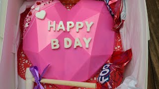 Smashable chocolate Heart  pinata Birthday Cake [upl. by Annahsed726]