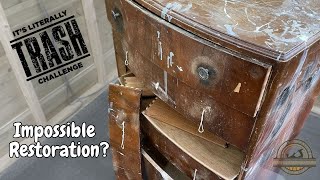 My Biggest FURNITURE RESTORATION yet  Part of quotIts Literally Trashed Challengequot [upl. by Eetnahc]