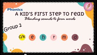 Blending Group 2  Jolly Phonics  ck e h r m d words  Practice Reading [upl. by Wasson]