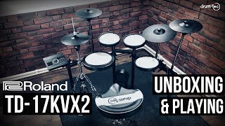 Roland TD17 KVX2 electronic drums unboxing amp playing by drumtec [upl. by Eylrahc762]