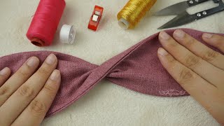 Twist Your Headband LIKE A PRO ✨ How to Make Twisted Headband out of Cotton Fabric [upl. by Andrade]