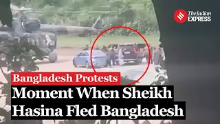 Moment When Sheikh Hasina Fled Bangladesh  Bangladesh Protest [upl. by Aleek242]