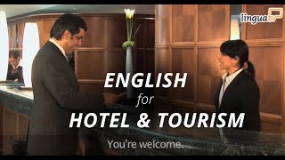 Learn English for Hotel and Tourism quotChecking into a hotelquot  English course by LinguaTV [upl. by Arvin]