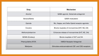 Drugs of Abuse Mechanism Intoxication Withdrawal amp Associations [upl. by Edgar]