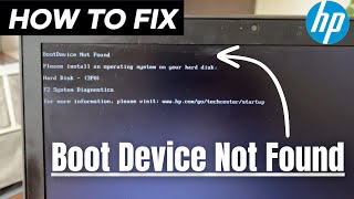 How to Fix Boot Device Not Found Hard Disk 3F0 Error [upl. by Etnemelc906]