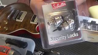 Install Schaller Strap locks on the Harley Benton [upl. by Esinereb559]