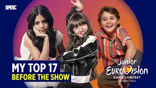 Junior Eurovision 2024 My top 17 Before The Show All Songs [upl. by Wilona]