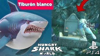 Hungry Shark World PS4 15 Tiburón Blanco ME COMO UN KEMPYE GRANDE EN LA TUMBA DE KEMPYE PEZ [upl. by Suoivart150]