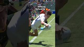 What a tackle 🤯 Rugby Shorts Sevens [upl. by Ahsikal968]