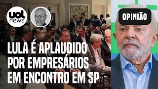 Lula é aplaudido por empresários em encontro em SP apoiadores de Bolsonaro compareceram [upl. by Anairol306]