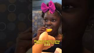 I didn’t expect this reaction 😳🍋My deaf daughter tastes a lemon for the 1st time adoptionjourney [upl. by Woolson946]