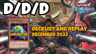 POST BAN DDD DUEL LINKS  DECEMBER 2023 RANKED DUEL REPLAY AND DECKLIST YUGIOH [upl. by Hussar]