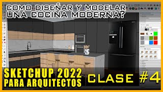 Cómo DISEÑAR Y MODELAR una COCINA EN SKETCHUP 2022 [upl. by Ardnu20]