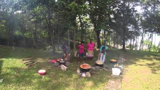 Panamanian women cooking for the Christmas Party [upl. by Yspyg]