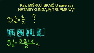 Kaip mišrųjį skaičių paversti į netaisyklingąją trupmeną [upl. by Ennoval]