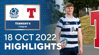 HIGHLIGHTS  Tennents Mens Premiership and National League 202223  18th October 2022 [upl. by Solohcin]